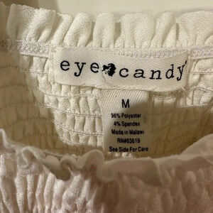 NWT Eye Candy Ivory Ruched Tank size medium